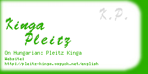 kinga pleitz business card